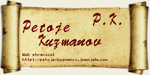 Petoje Kuzmanov vizit kartica